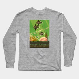 Vintage Travel Poster | Travel Australia, Visit the Great Barrier Reef Long Sleeve T-Shirt